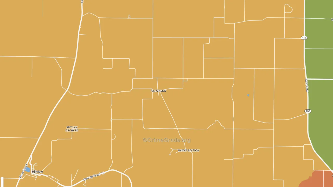 Patterson, IL Map of Burglary Rates