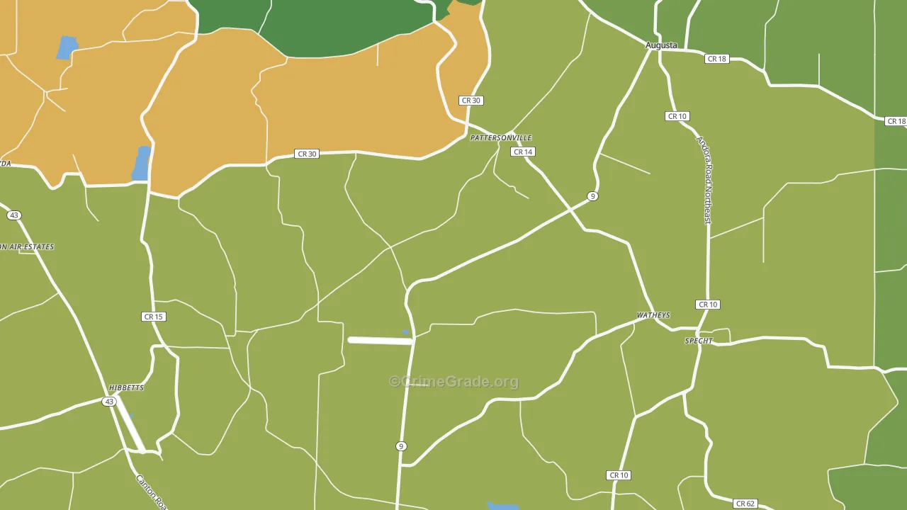 Pattersonville, OH Map of Burglary Rates