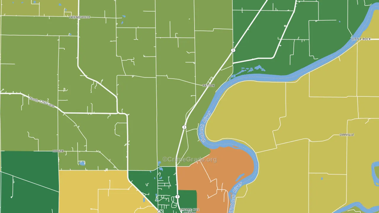 Patton, IL Map of Burglary Rates