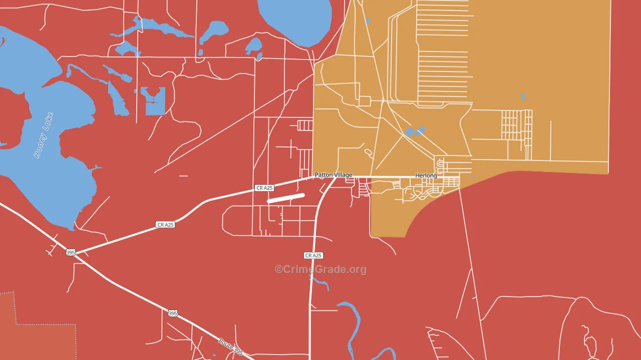 Patton Village, CA Map of Burglary Rates
