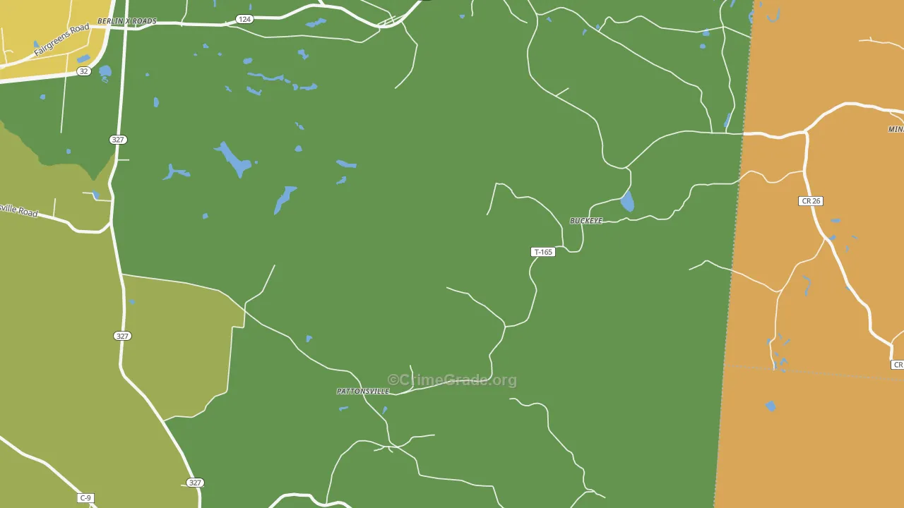Pattonville, OH Map of Burglary Rates