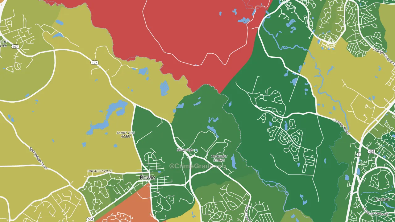 Patuxent, MD Map of Burglary Rates
