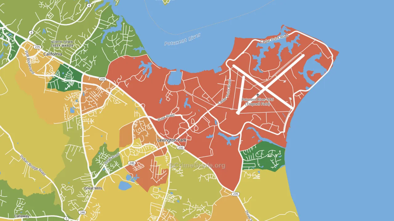 Patuxent River, MD Map of Burglary Rates