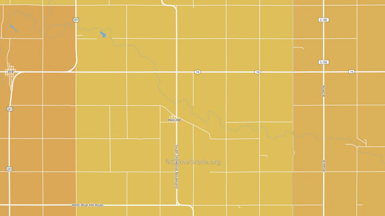 Pauline, NE Map of Burglary Rates