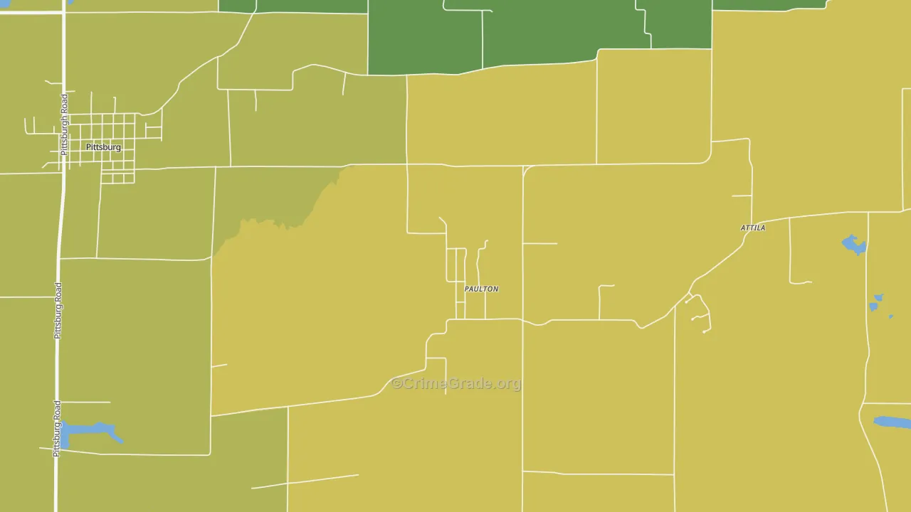 Paulton, IL Map of Burglary Rates