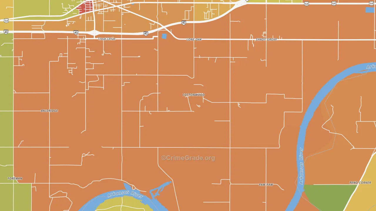 Paw Paw, OK Map of Burglary Rates