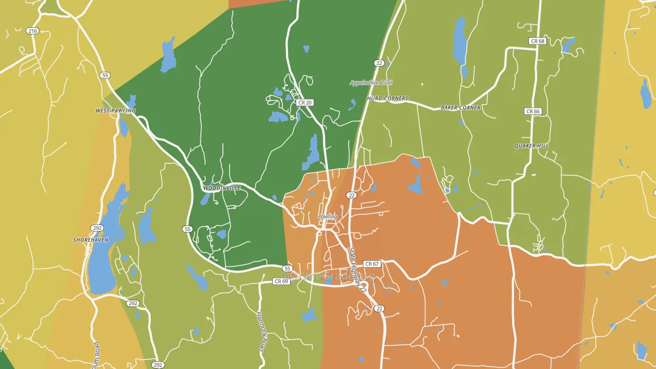 Pawling, NY Map of Burglary Rates
