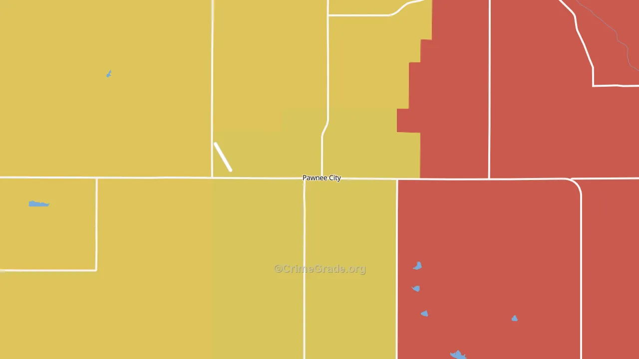 Pawnee City, NE Map of Burglary Rates