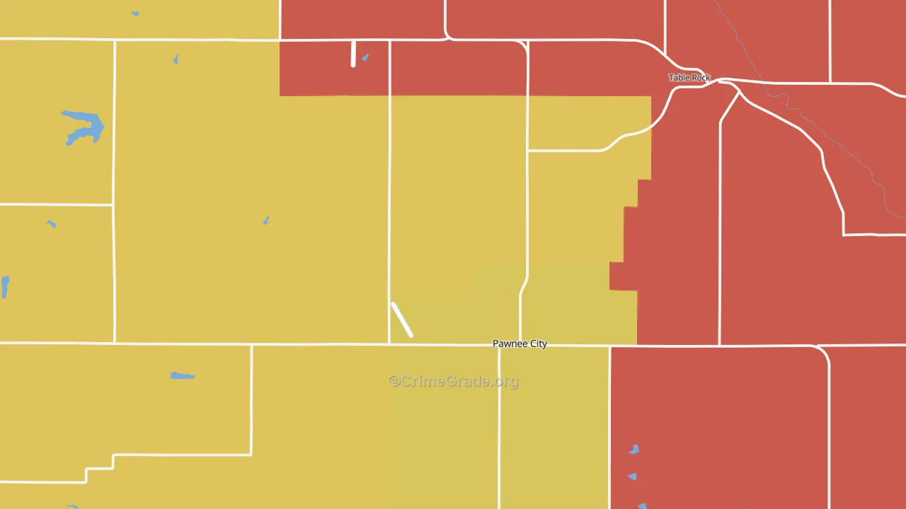 Pawnee County, NE Map of Burglary Rates