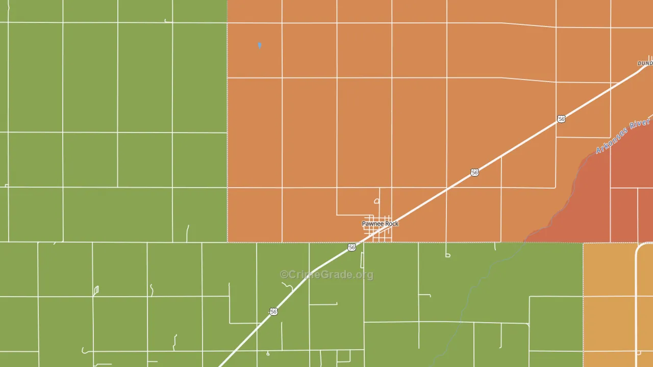 Pawnee Rock, KS Map of Burglary Rates