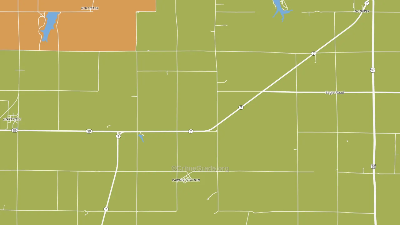 Pawnee Station, KS Map of Burglary Rates