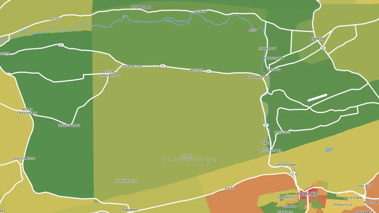 Paxinos, PA Map of Burglary Rates
