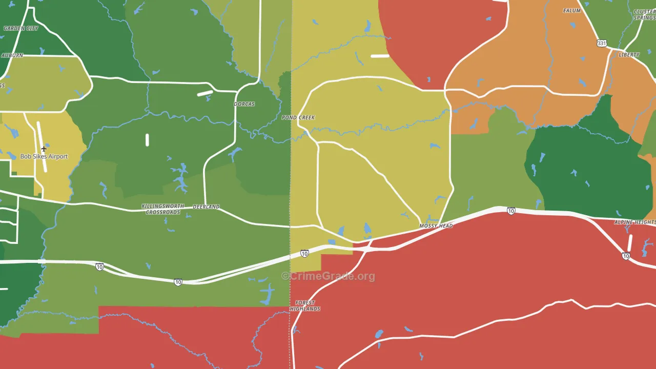 Paxton, FL Map of Burglary Rates