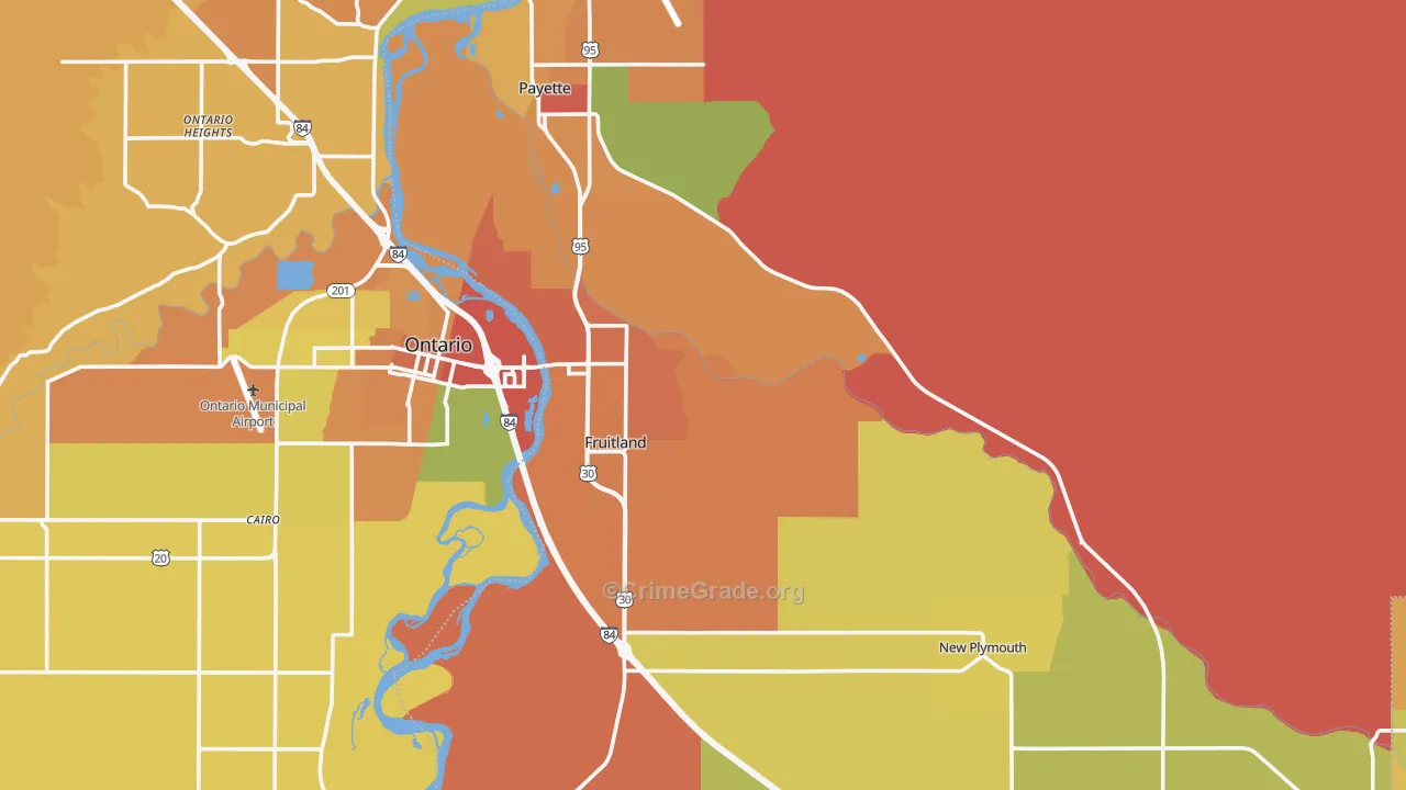 Payette County, ID Map of Burglary Rates