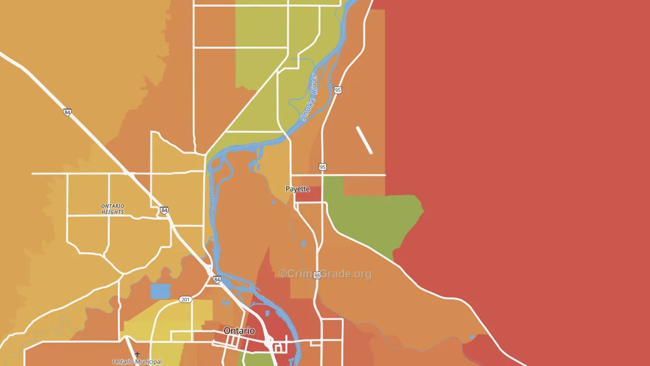 Payette, ID Map of Burglary Rates