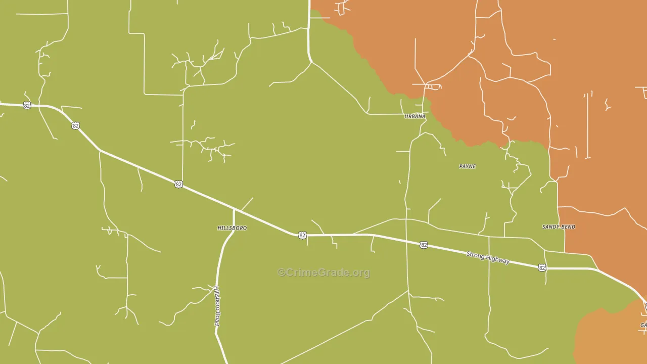 Payne, AR Map of Burglary Rates