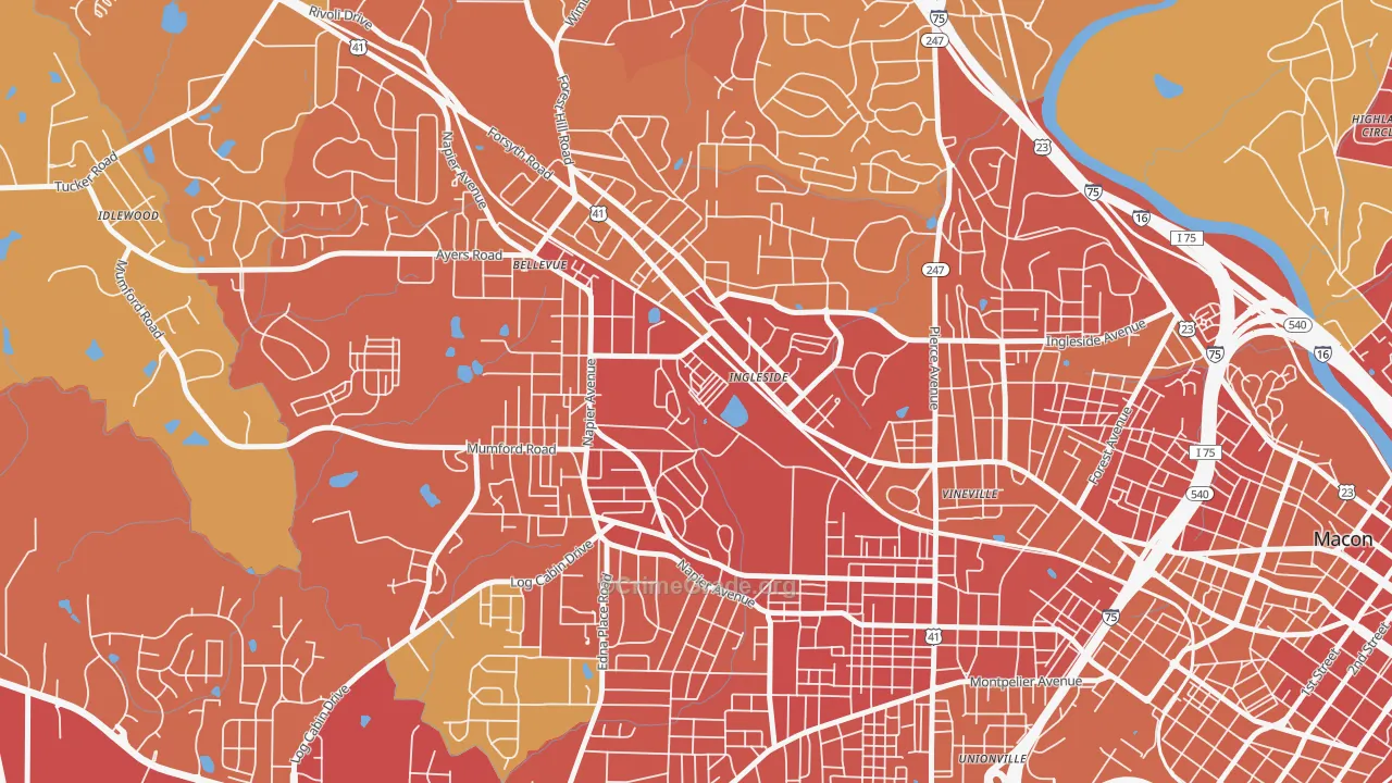 Payne, GA Map of Burglary Rates