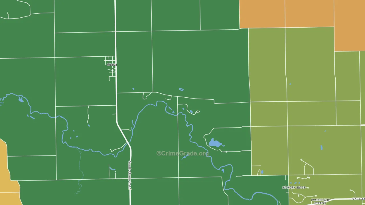 Paynes Point, IL Map of Burglary Rates