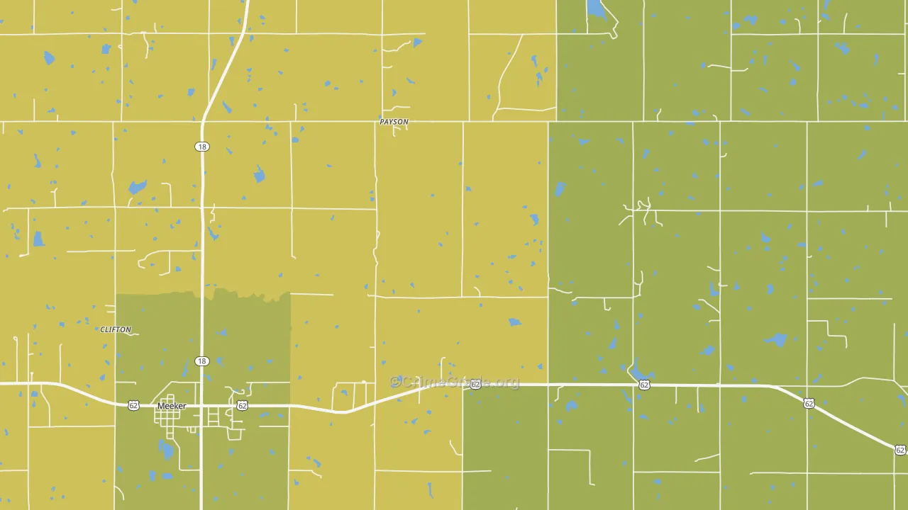 Payson, OK Map of Burglary Rates