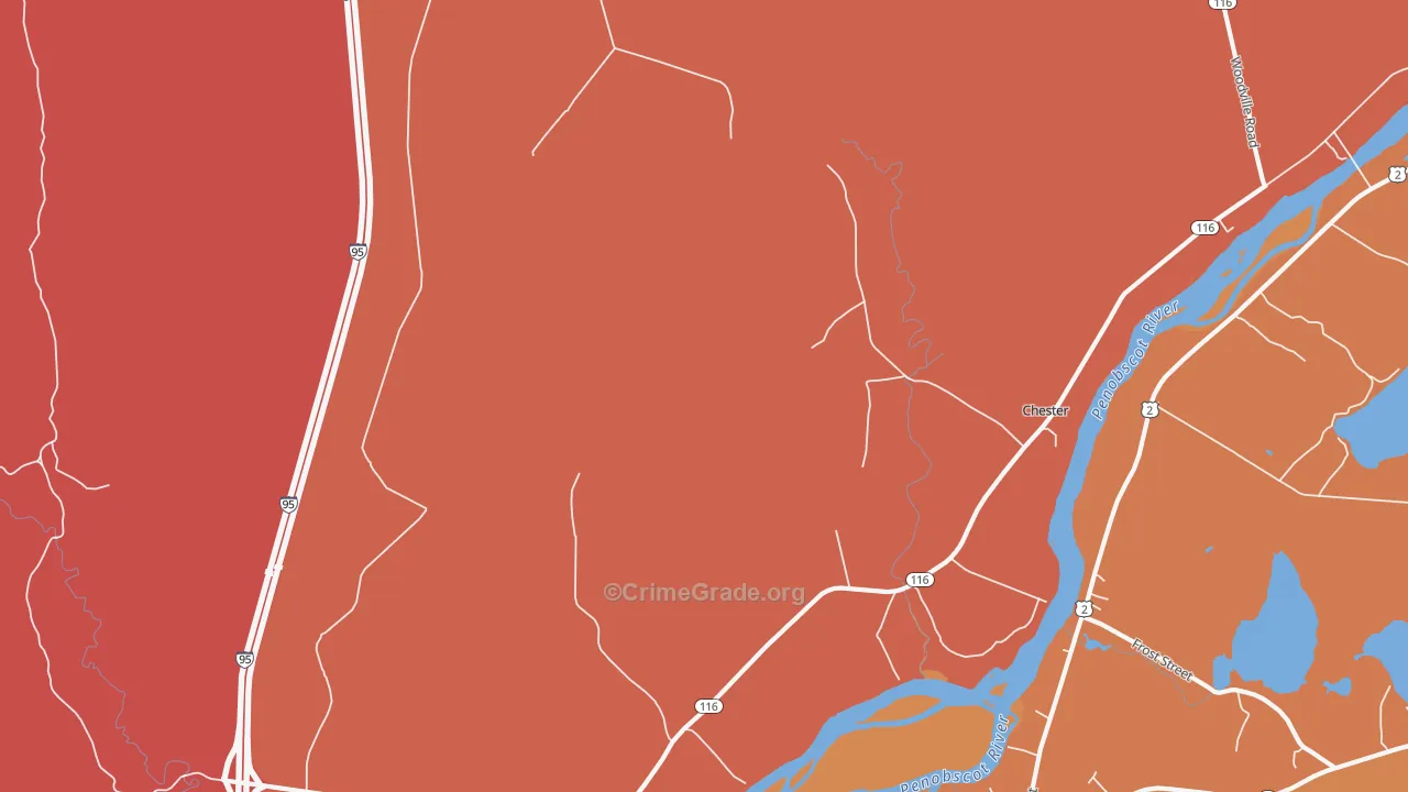 Pea Ridge, ME Map of Burglary Rates