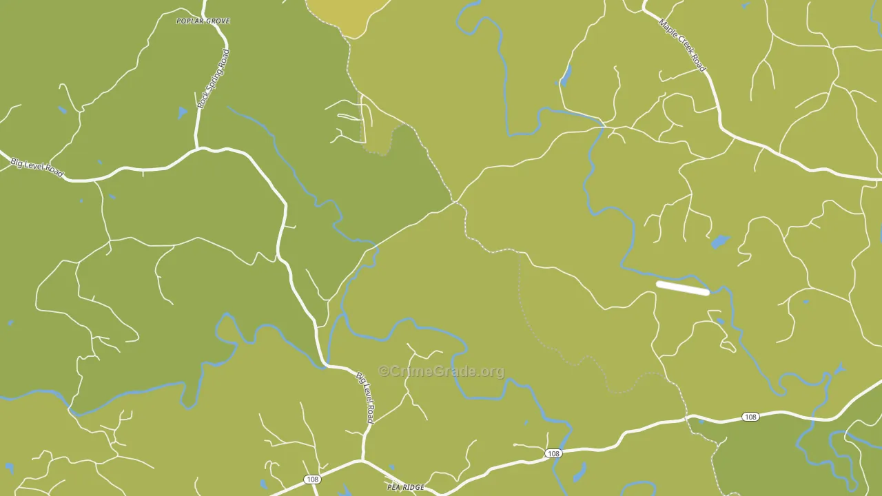 Pea Ridge, NC Map of Burglary Rates