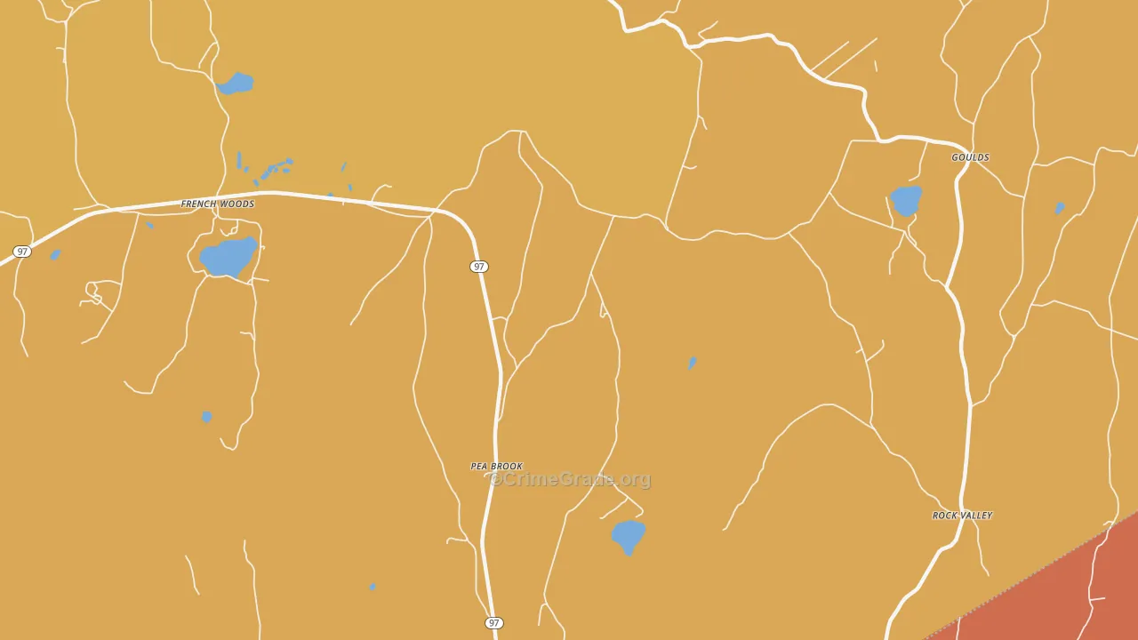 Peabrook, NY Map of Burglary Rates