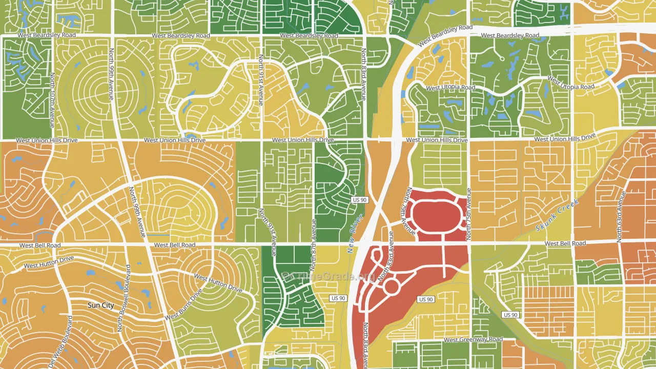 Peacock Village, Peoria, AZ Map of Burglary Rates