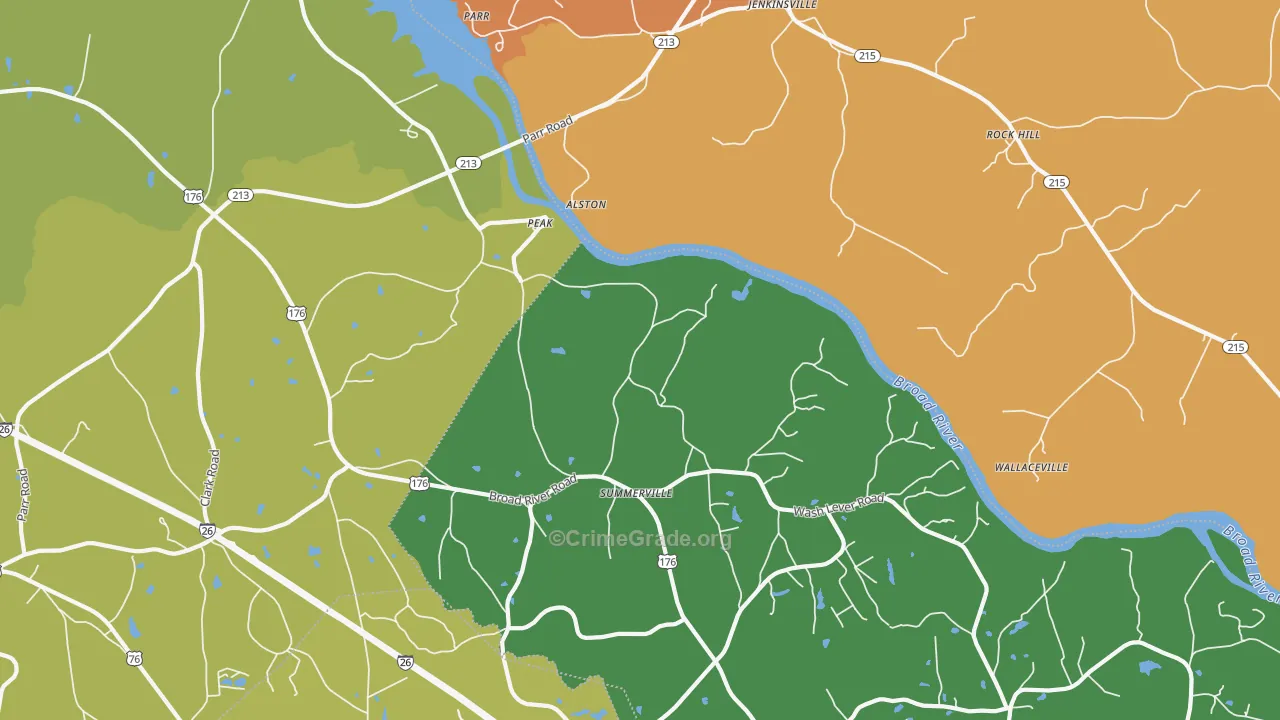 Peak, SC Map of Burglary Rates