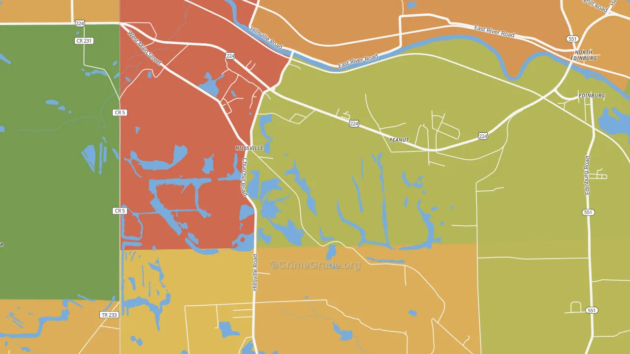 Peanut, PA Map of Burglary Rates