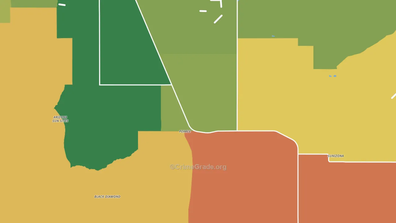 Pearce, AZ Map of Burglary Rates