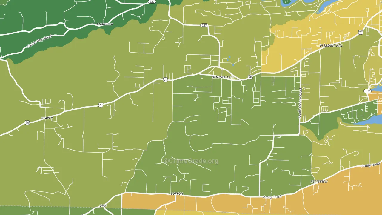 Pearcy, AR Map of Burglary Rates
