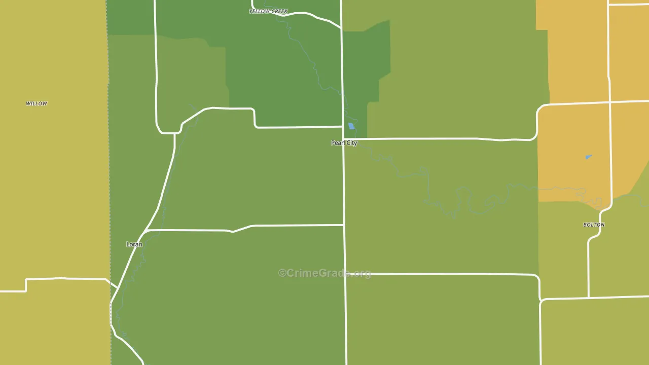 Pearl City, IL Map of Burglary Rates