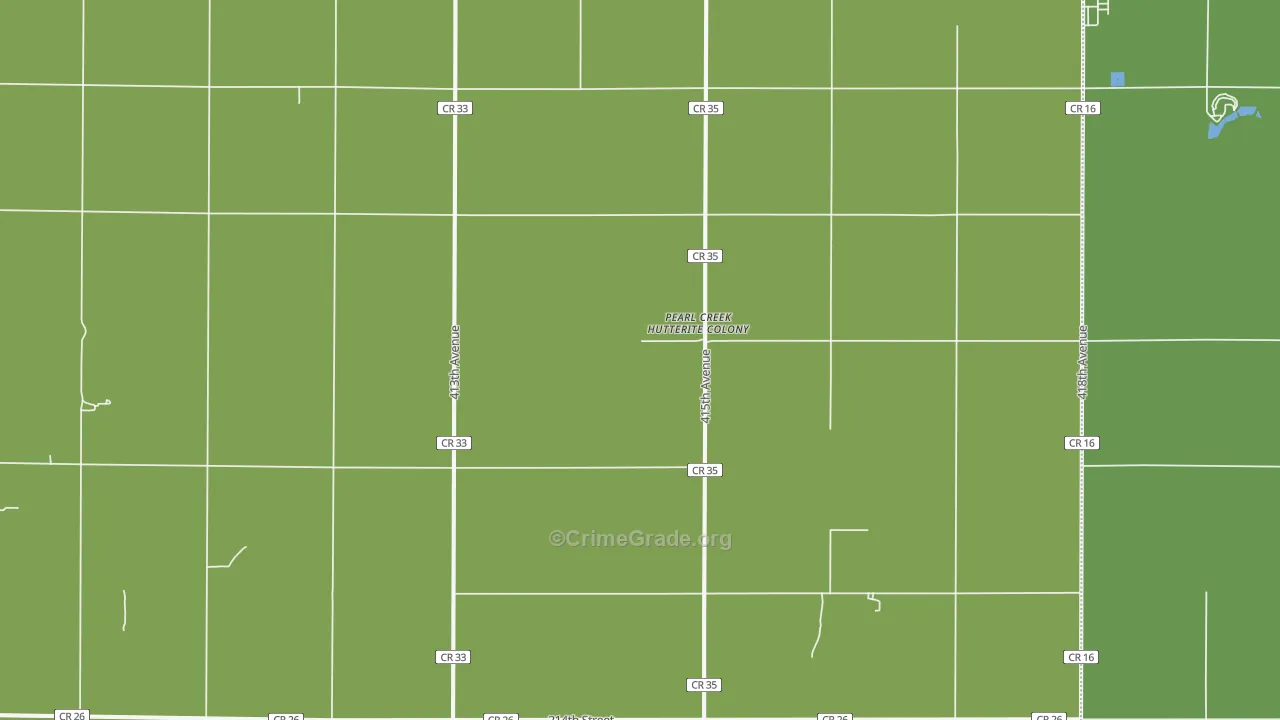 Pearl Creek Colony, SD Map of Burglary Rates