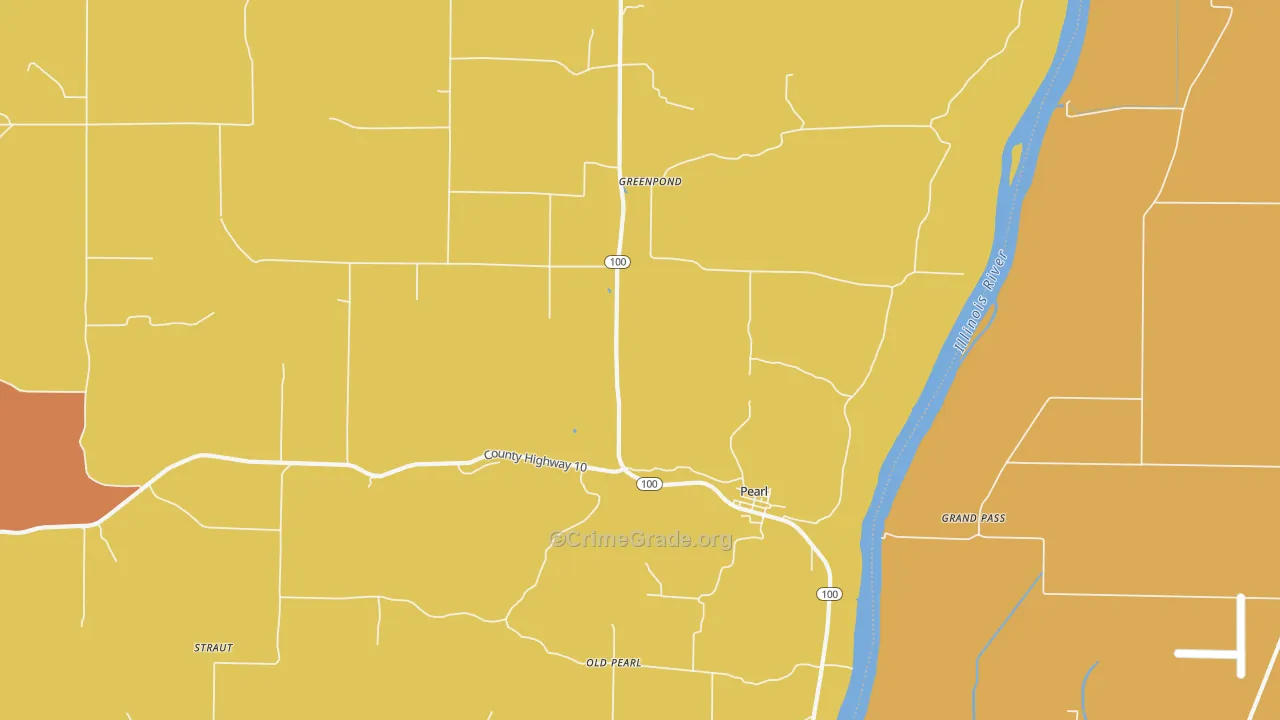 Pearl, IL Map of Burglary Rates
