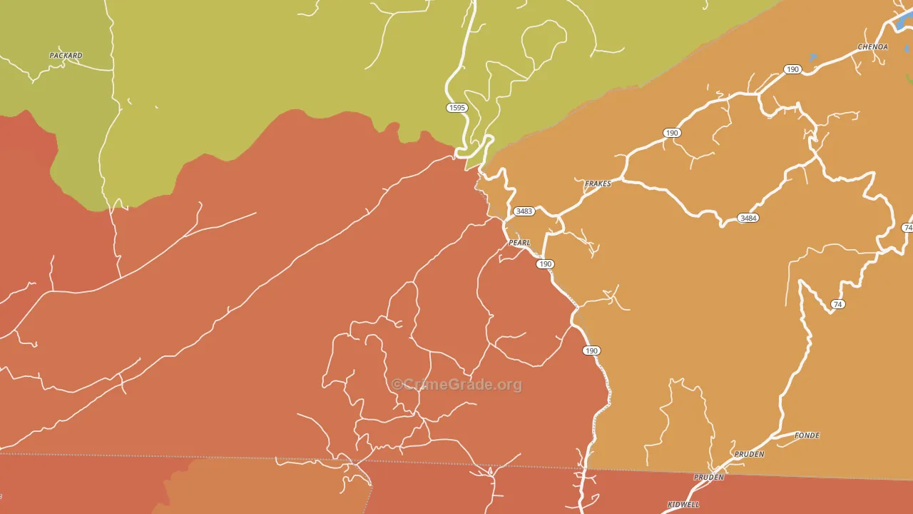 Pearl, KY Map of Burglary Rates