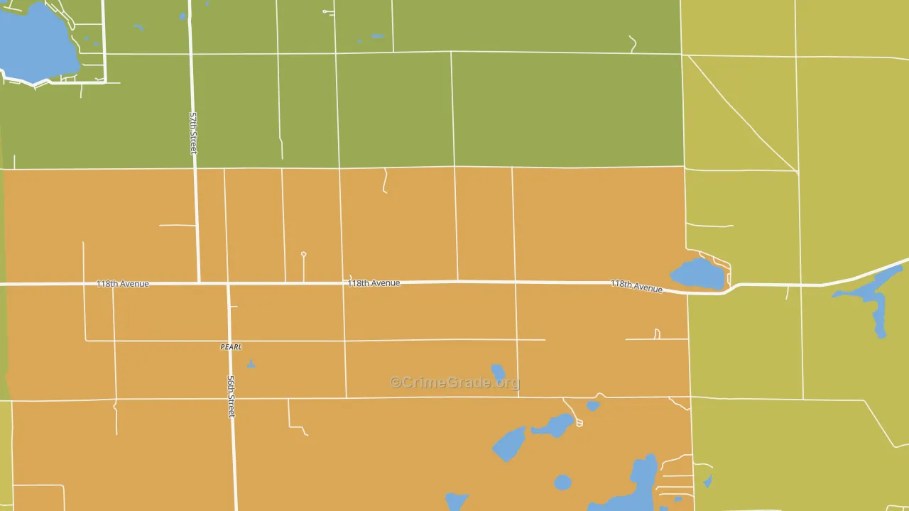 Pearl, MI Map of Burglary Rates