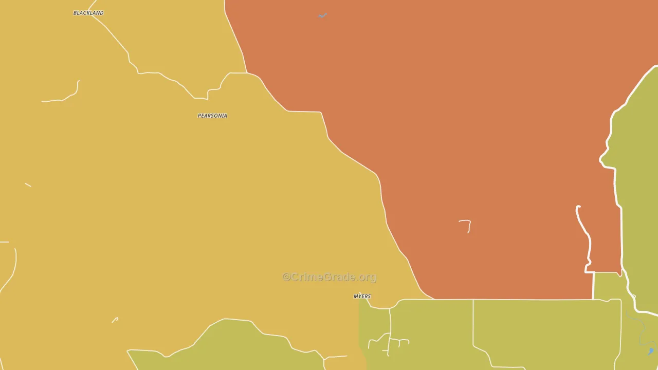 Pearsonia, OK Map of Burglary Rates