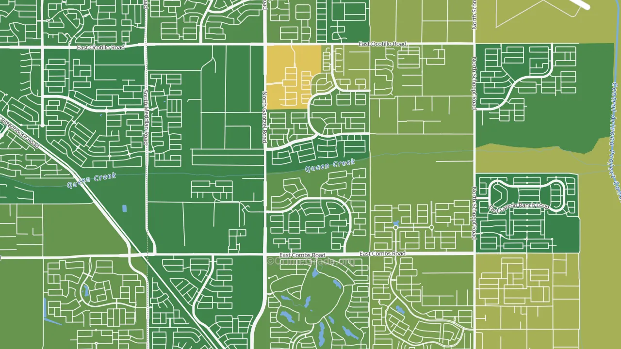 Pecan Creek, San Tan Valley, AZ Map of Burglary Rates