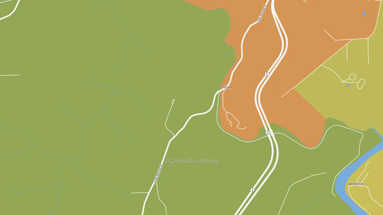 Pecan, PA Map of Burglary Rates