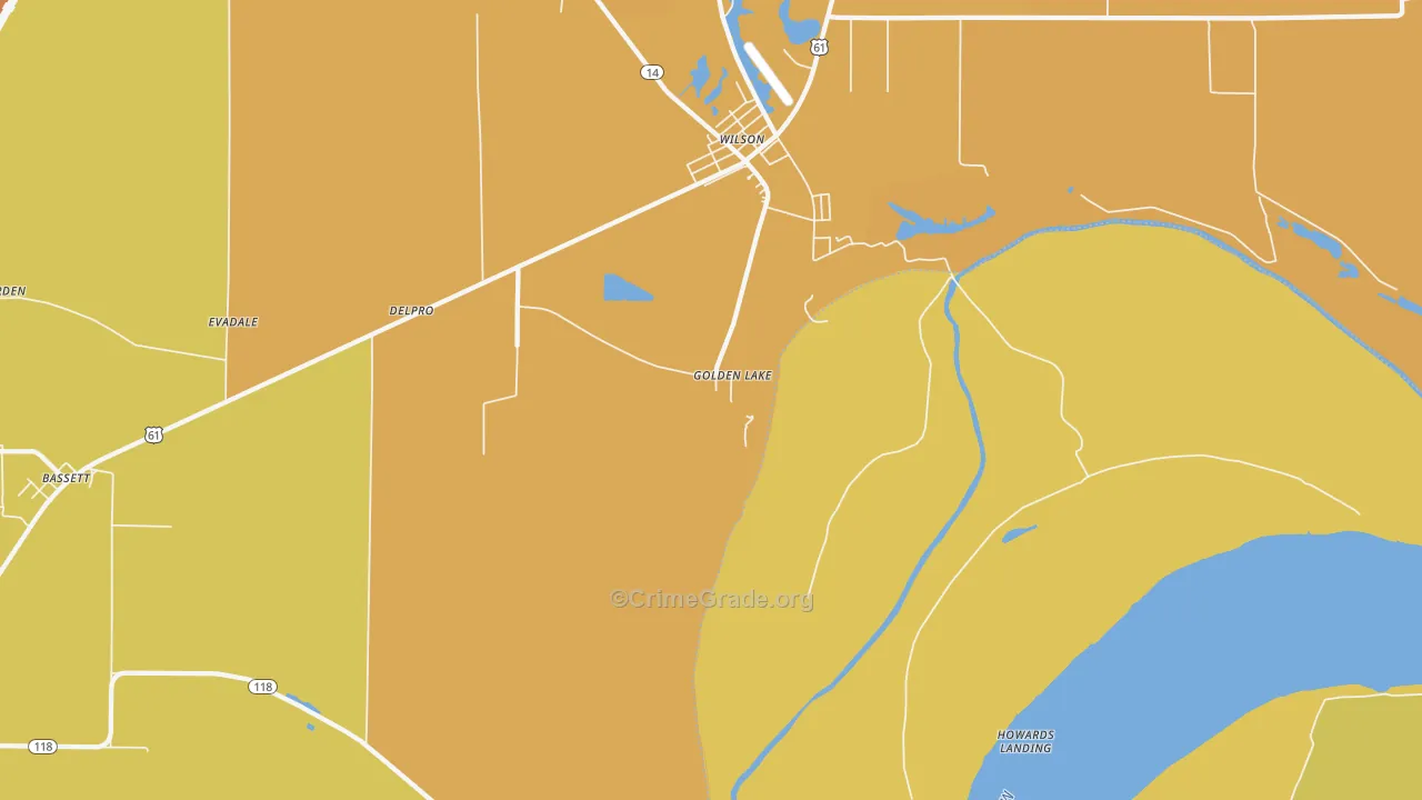 Pecan Point, AR Map of Burglary Rates
