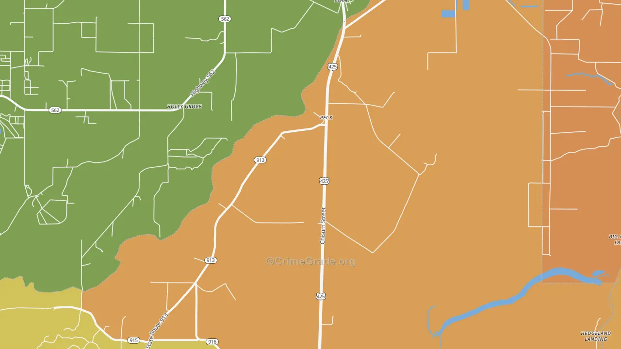 Peck, LA Map of Burglary Rates