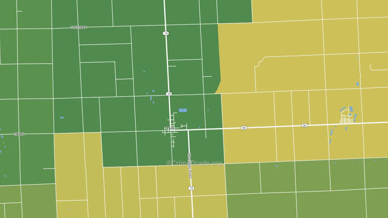 Peck, MI Map of Burglary Rates