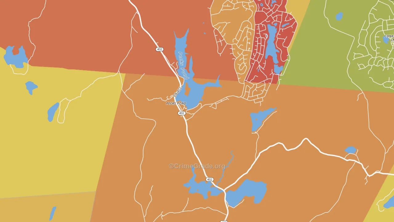 Pecks Pond, PA Map of Burglary Rates