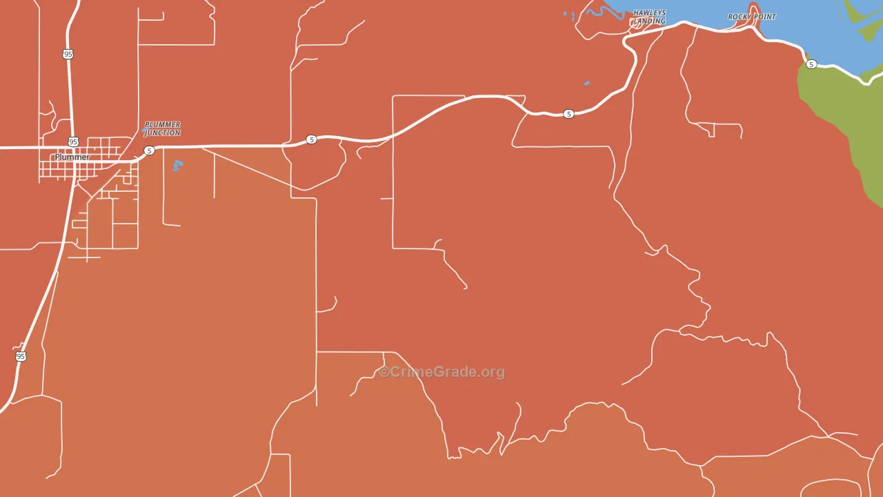 Pedee, ID Map of Burglary Rates