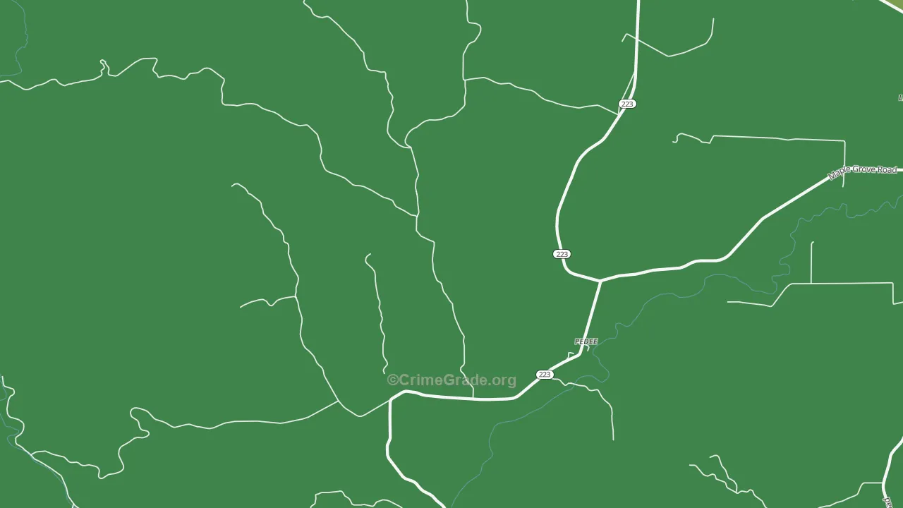 Pedee, OR Map of Burglary Rates