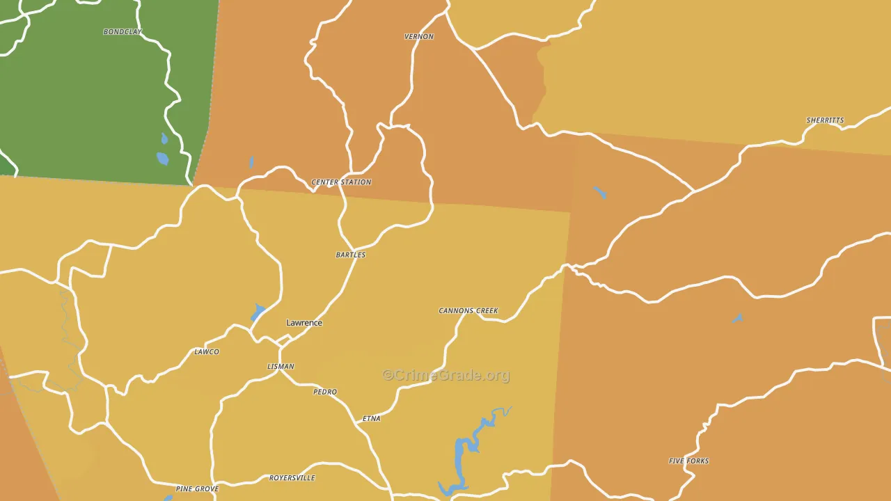 Pedro, OH Map of Burglary Rates