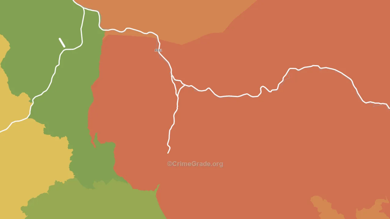Peel, OR Map of Burglary Rates
