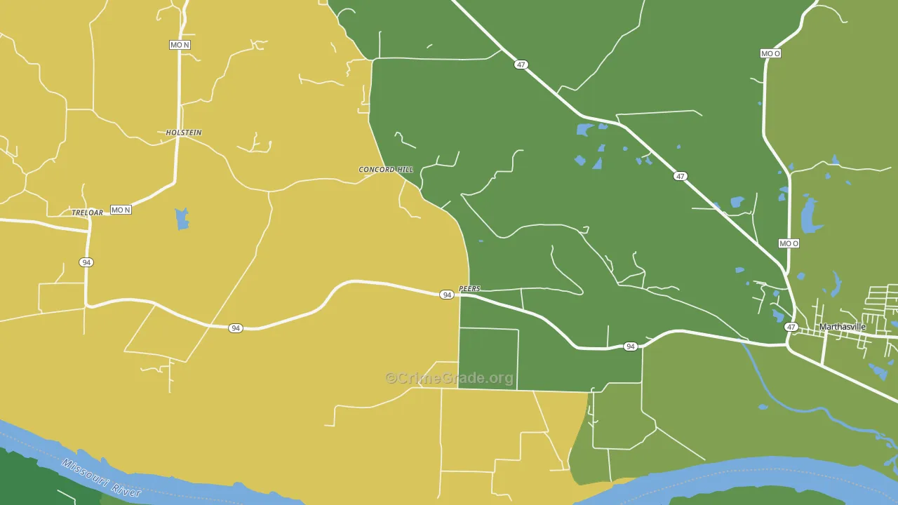 Peers, MO Map of Burglary Rates
