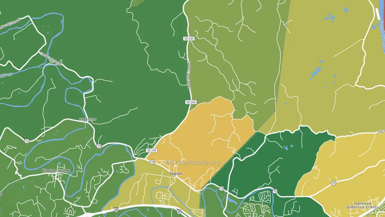 Pegram, TN Map of Burglary Rates