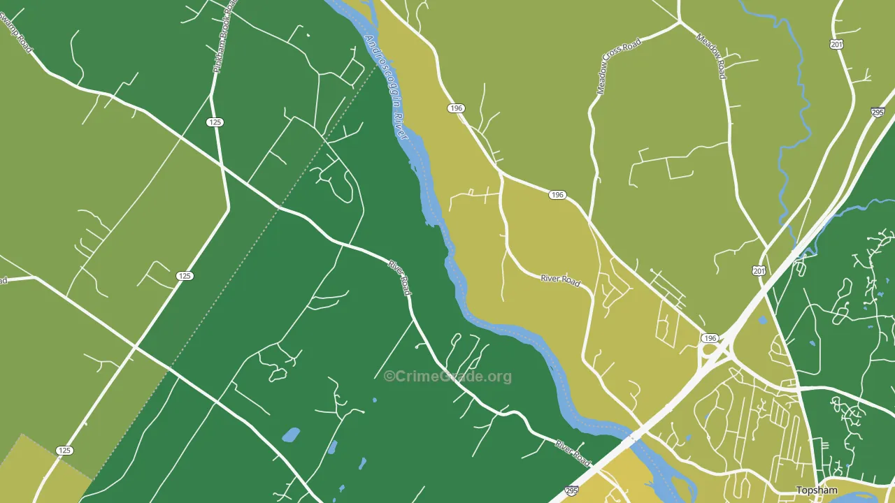 Pejepscot, ME Map of Burglary Rates
